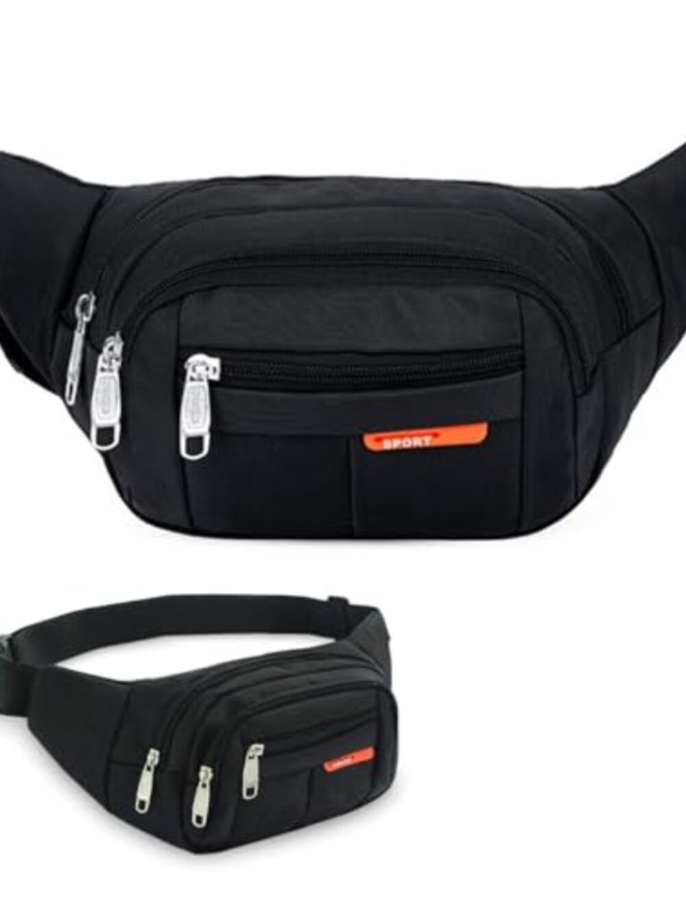 Fanny Pack Oxford Cloth Waist Pack Crossbody Bag 4 Zipper Pockets Unisex